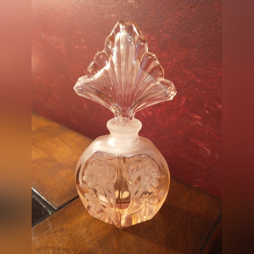 Collectible Vintage Glass Perfume Bottle - Pink